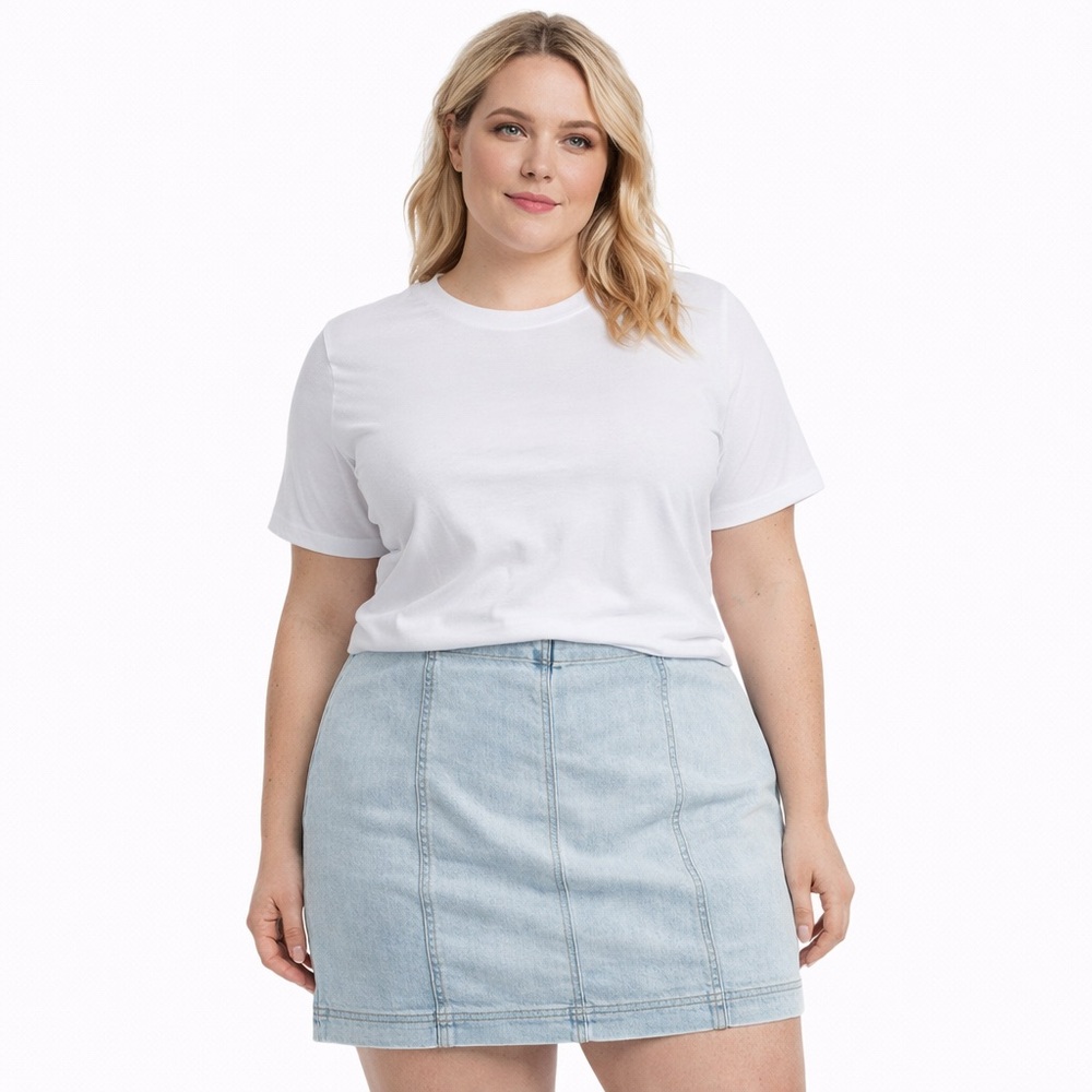 Light Blue Denim Skirt